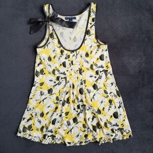 American Eagle Outfitters floral front pleated blouse with bow